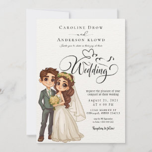 Anime Couple Wedding Invitation