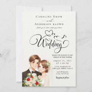Anime Couple Wedding Invitation