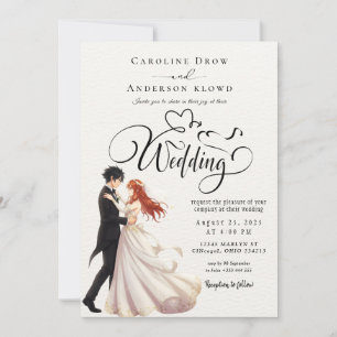 Anime Couple Wedding Invitation