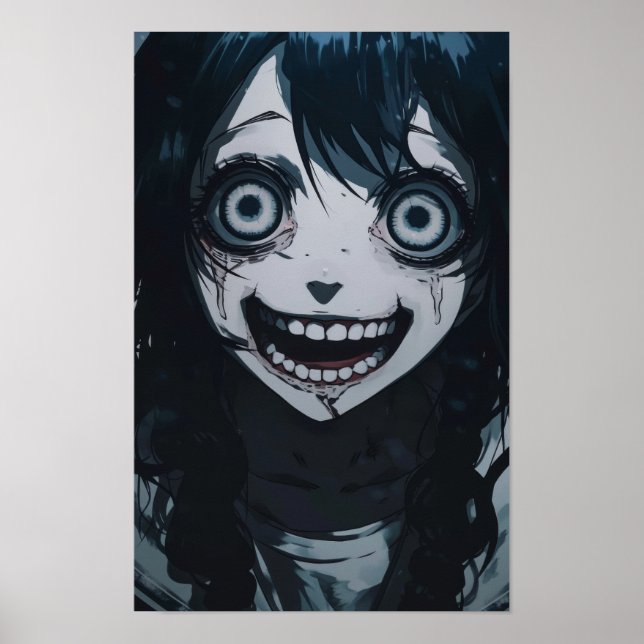 Anime Crazy Girl Psycho Crazy Face Poster (Front)