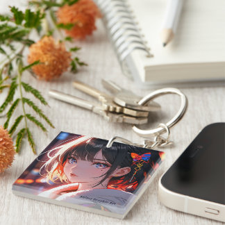 anime cute girl design key ring