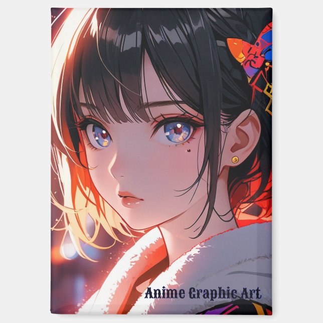 anime cute girl design magnet (Front)