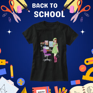 Anime Cute Girl Student, Modern Chic Black Women T-Shirt