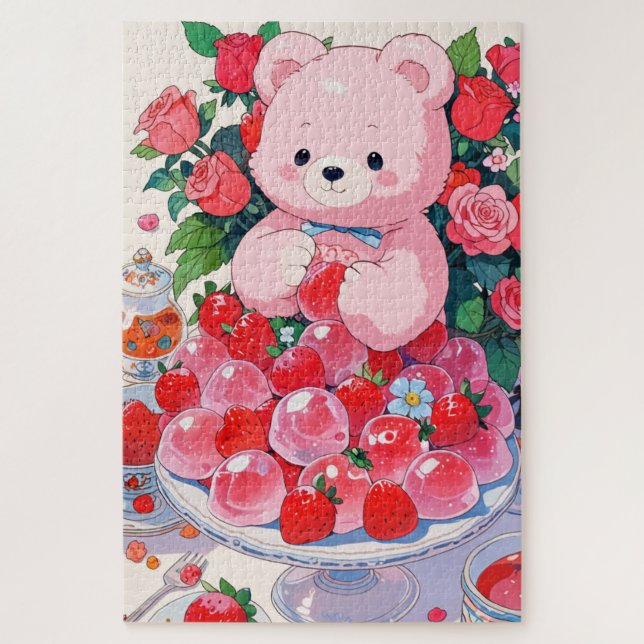 Anime Cute Teddy Bear  Jigsaw Puzzle (Vertical)