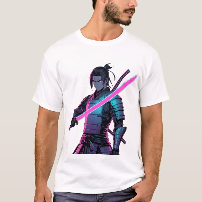Anime Cyberpunk Samurai T-Shirt (Front)