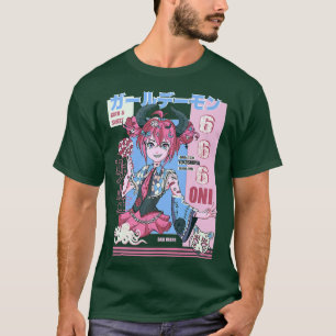 Anime Demon Girl Japanese Aesthetic Waifu Oni Girl T-Shirt