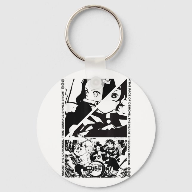 Anime Demon Slayer Characters Dynamic Scene _1  Key Ring (Front)