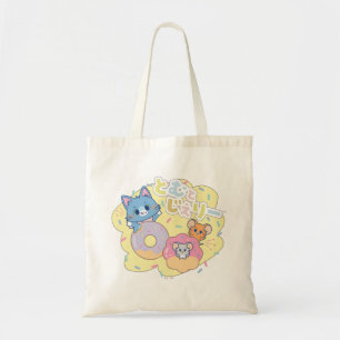 Anime Doughnut Delights with Tom, Jerry, and Tuffy Tote Bag