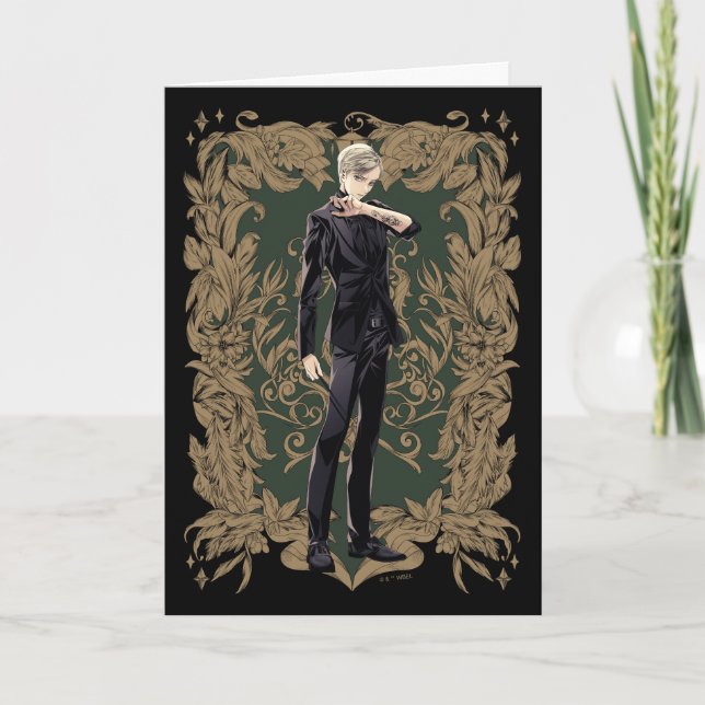 Anime Draco Malfoy Ornate Frame Card (Front)