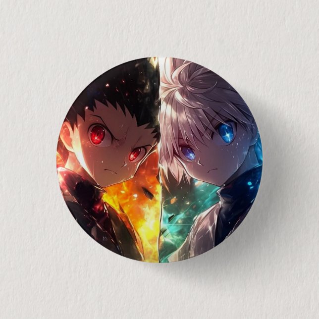 Anime Duo Dual Power Split Graphic Button (Front)