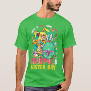 Anime Easter Egg for Teen Girls Anime Easter Bunny T-Shirt
