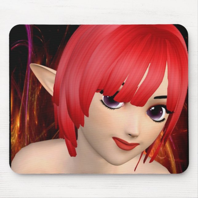 Anime Elf Girl Mouse Pad (Front)