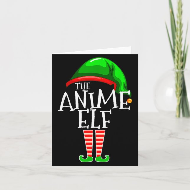 Anime Elf Group Matching Family Christmas Gift Hol Card (Front)