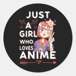 Anime Fan Girl Otaku Japanese Manga Lover Classic Round Sticker