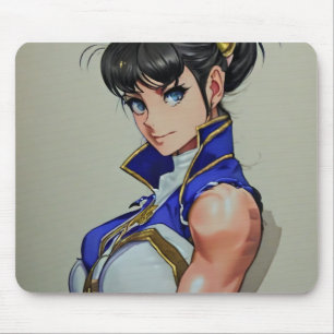 Anime Female Fighter Mouse Pad