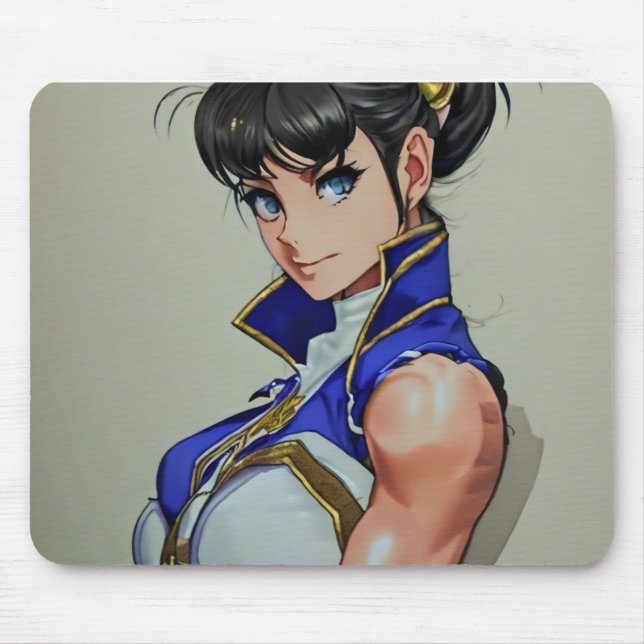 Anime Female Fighter Mouse Pad (Front)