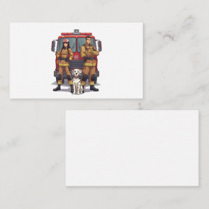 Anime Firefighters & Dalmatian Card