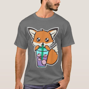 Anime Fo Drinking Boba Milk Bubble Tea Kawaii 100  T-Shirt