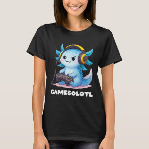 Anime Gamesolotl Axolotl Boys 10-12 Kid Gamer Gami T-Shirt