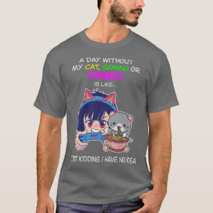 Anime Gaming  Cat Lover Ramen Noodles Video Gaming T-Shirt