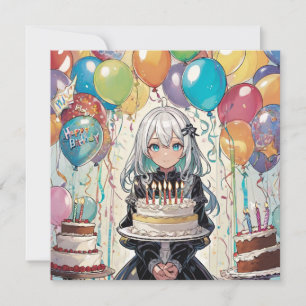 Anime girl A birthday invitation