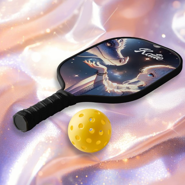 Anime Girl and Her Dragon Mystical   Pickleball Paddle (Creator Uploaded)