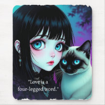 Anime Girl and Siamese Cat Quote