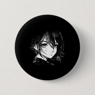 Anime Girl Anime Eyes Ink Art Sketch Drawing for G 6 Cm Round Badge