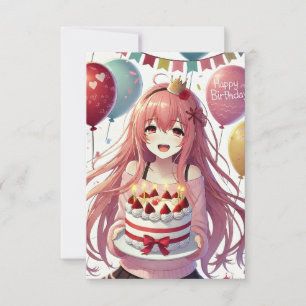 Anime Girl Birthday Invitation