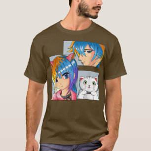 Anime Girl Cat Otaku Anime Merch Kawaii Stuff  T-Shirt