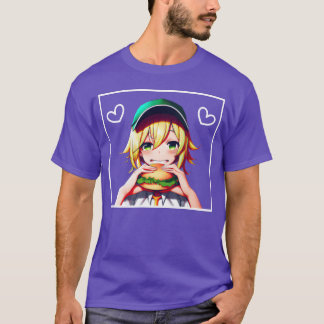 Anime Girl Cheeseburger Love gift T-Shirt