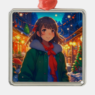 Anime Girl Christmas Lights  Metal Tree Decoration