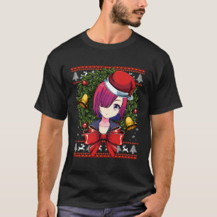 Anime Girl Christmas Xmas Japanese Aesthetic Manga T-Shirt