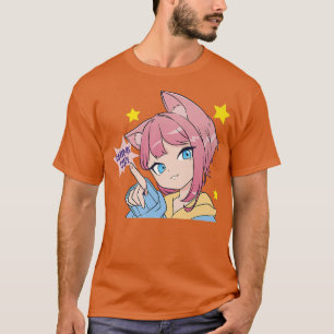 Anime Girl Cute Kawaii Anime Cat Ears Manga Otaku  T-Shirt