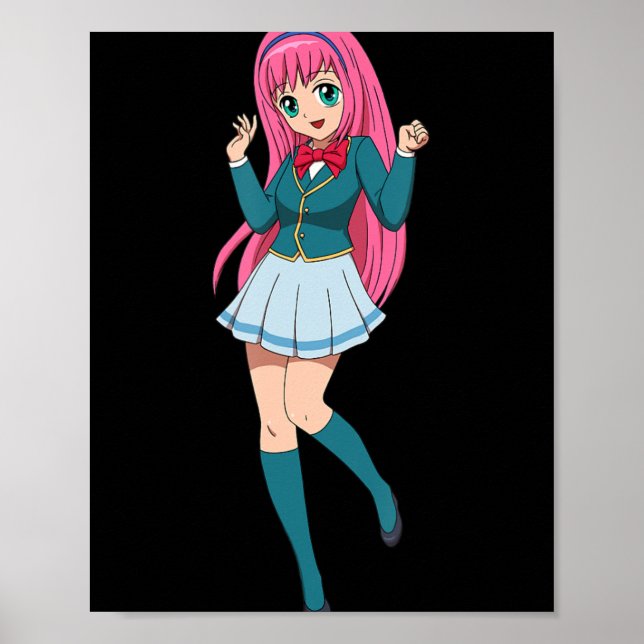 Anime Girl Cute Waifu Japanese Cartoon Character Poster (Front)