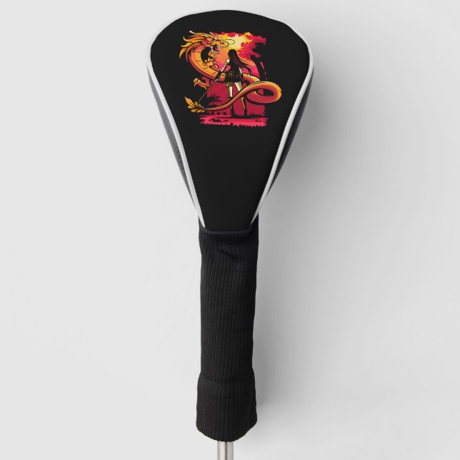 Anime Girl & Dragon Golf Head Cover (Front)