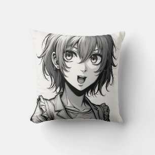Anime Girl Dynamic Action‑Style Character Design Cushion