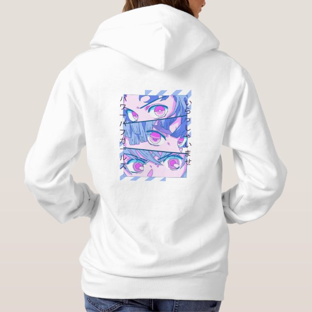 Anime Girl Eyes - Japan Culture Art - Japanese Aes Hoodie (Back)