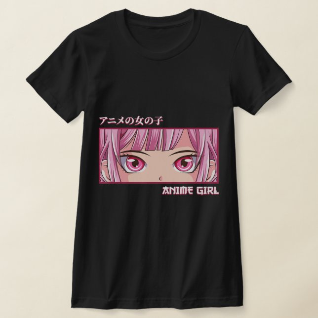 Anime Girl Eyes Japanese Japan Art Aesthetic Anime T-Shirt (Laydown)