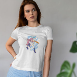 Anime Girl Fire And Water Swords  T-Shirt