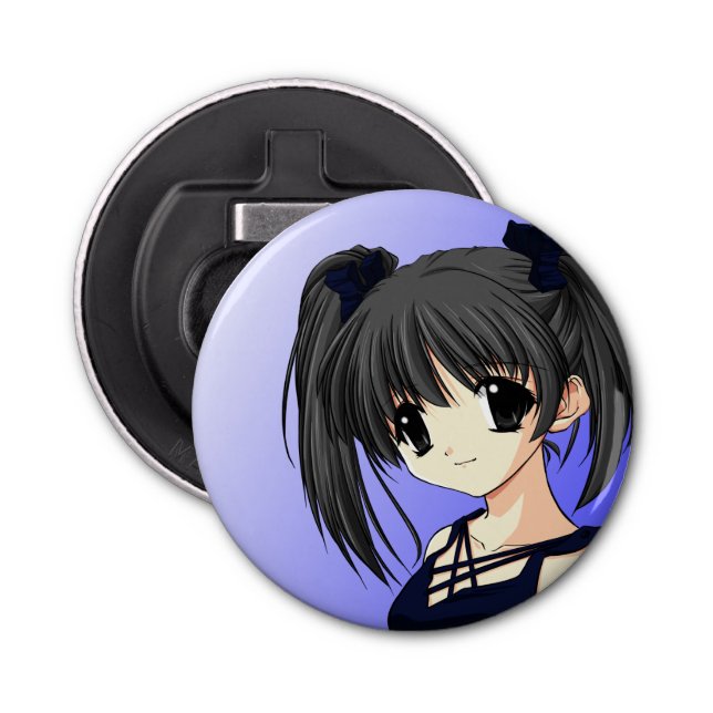 Anime Girl Fridge Magnet Bottle Opener (Front)