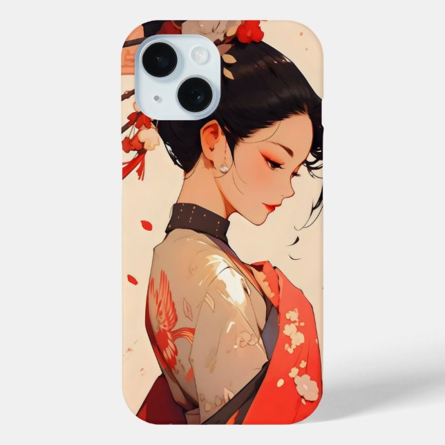 Anime Girl Geisha Case-Mate iPhone Case (Back)
