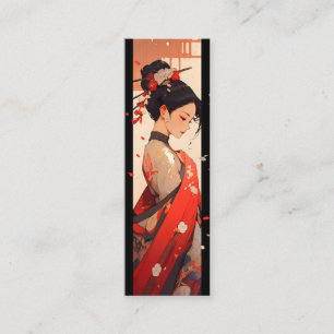 Anime Girl Geisha Mini Business Card