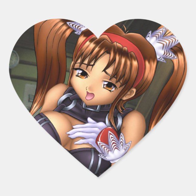 Anime Girl - Honey Heart Sticker (Front)