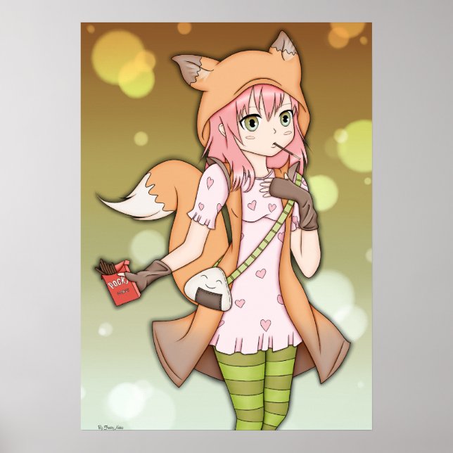Anime Girl in Fox Cosplay Poster (Front)