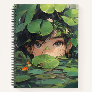 Anime Girl in Pond Notebook