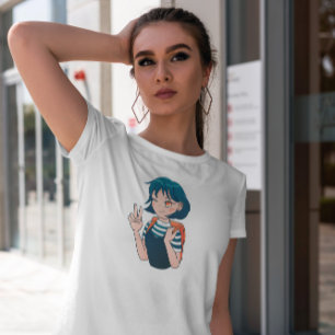 Anime Girl In Turtleneck  T-Shirt