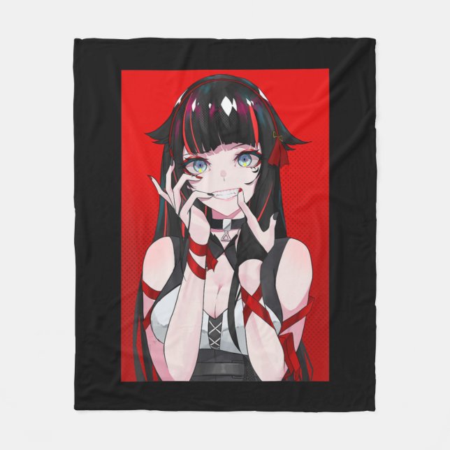 Anime Girl Kawaii Waifu Aesthetic Japanese Manga O Fleece Blanket (Front)