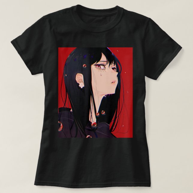 Anime Girl Kawaii Waifu Aesthetic Japanese Manga O T-Shirt (Design Front)