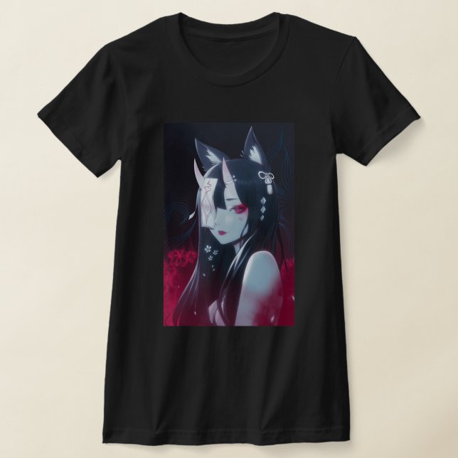 Anime Girl Kawaii Waifu Aesthetic Japanese Manga O T-Shirt (Laydown)